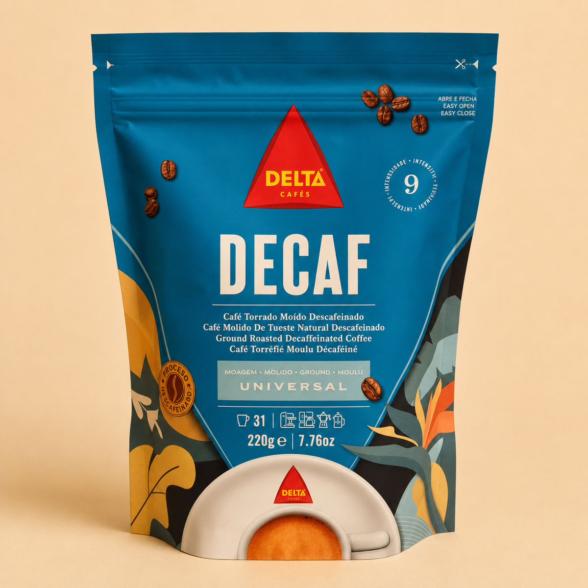 Káva Delta - Bez kofeinu - 220 g - mletá