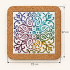 Keramická podložka pod hrnec – Barevné ornamenty – rozměry 22 × 22 cm