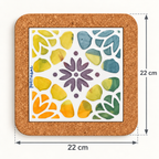 Keramická podložka pod hrnec – Barevný květ – rozměry 22 × 22 cm