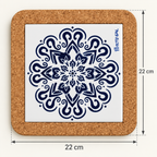 Keramická podložka pod hrnec – Modrá rozeta – rozměry 22 × 22 cm