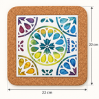 Keramická podložka pod hrnec – Barevná mozaika – rozměry 22 × 22 cm