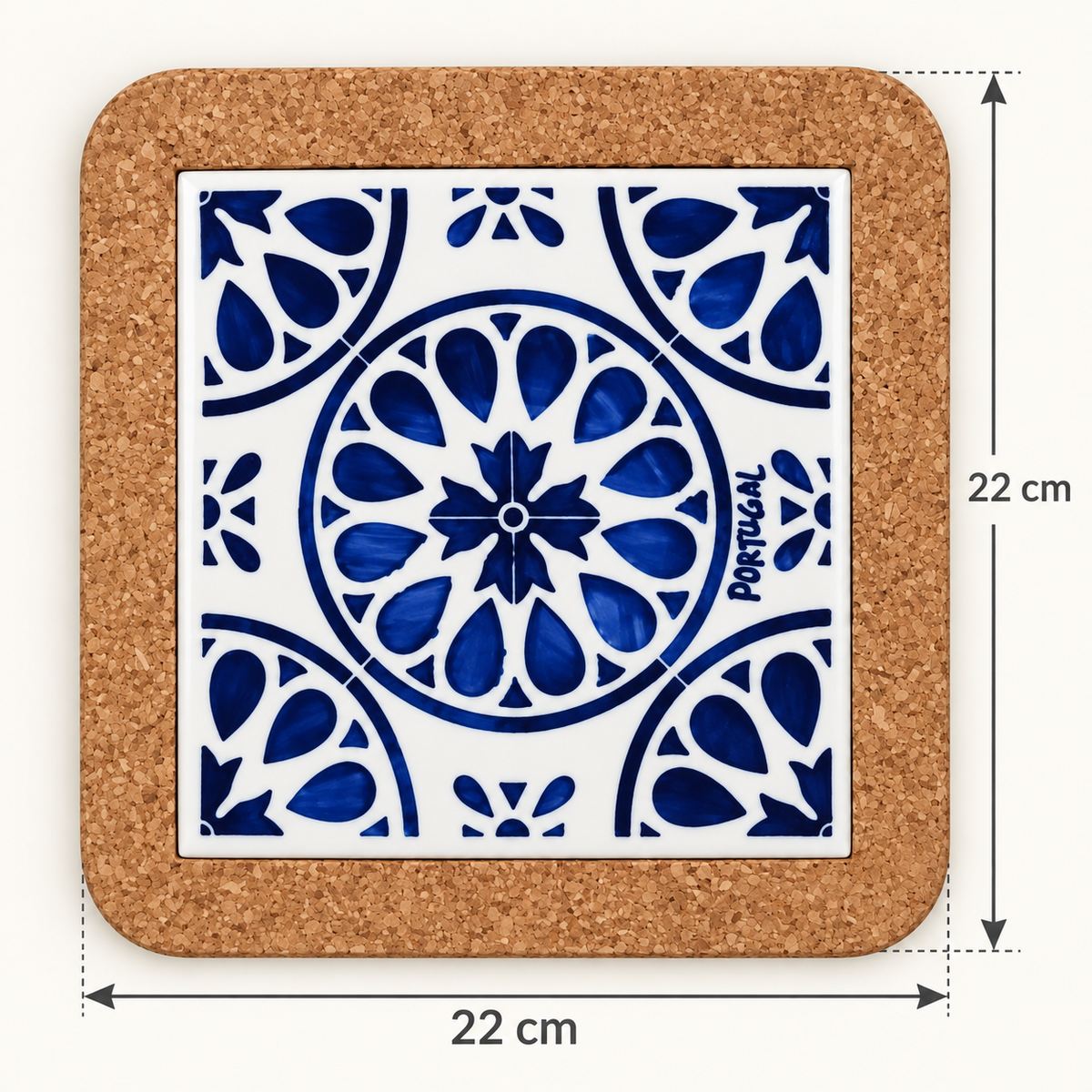 Keramická podložka pod hrnec – Modrá mozaika – rozměry 22 × 22 cm