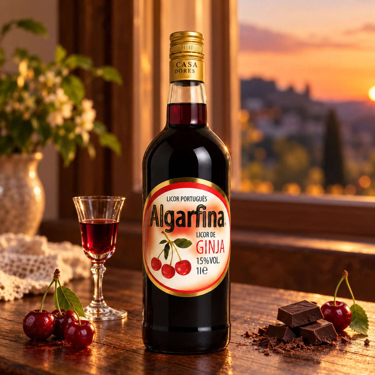 Licor de Ginja – Višňový likér – fotografie v přirozeném prostředí