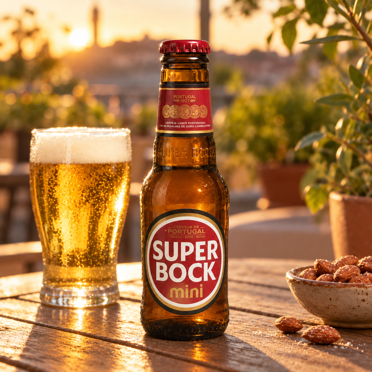 Super Bock Mini – Pivo – fotografie v přirozeném prostředí