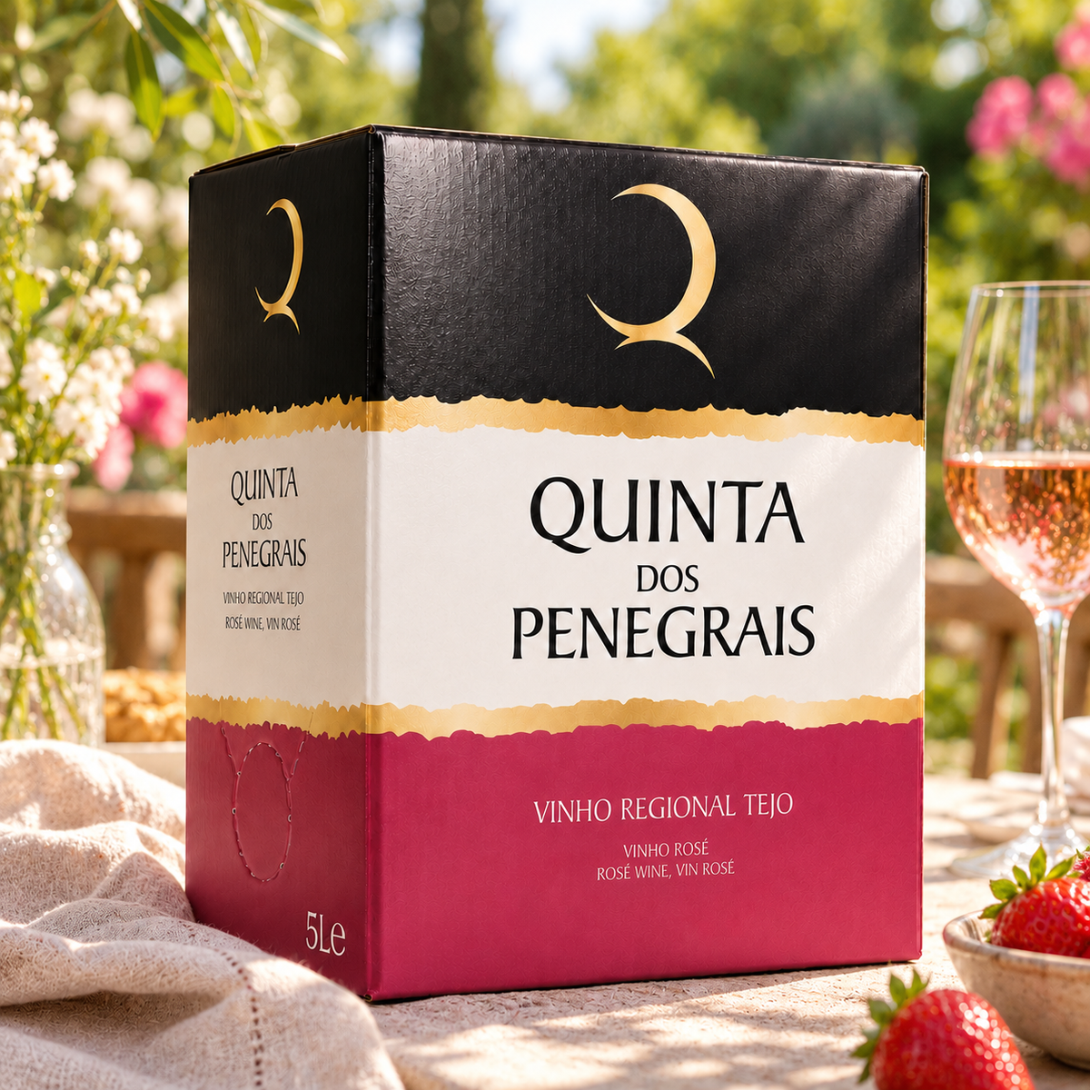 Quinta dos Penegrais – Regional – růžové – Box 5 l – fotografie v přirozeném prostředí